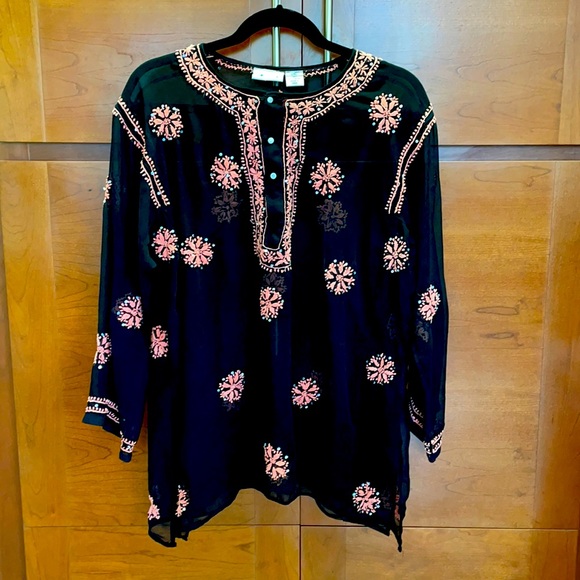 cohabitat Tops - Cohabitat Gorgeous sheer embroidered tunic